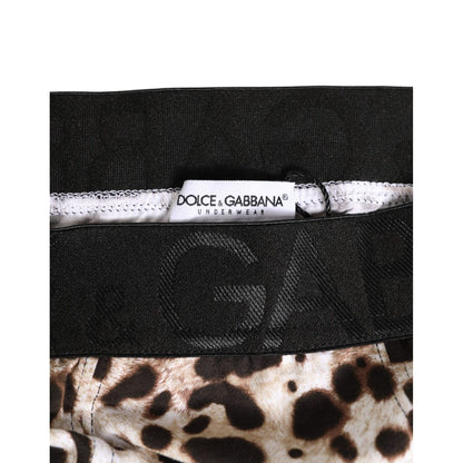 Dolce & Gabbana Leopard Print Black Waistband Cotton Underwear
