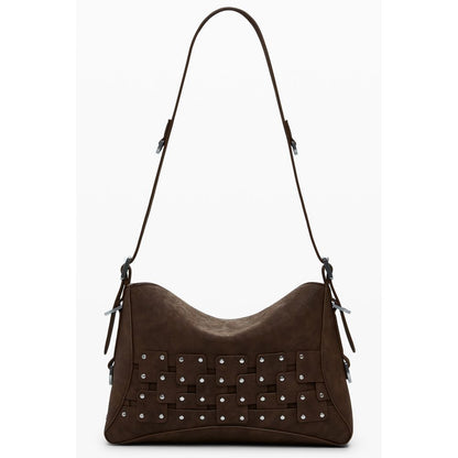 Desigual Brown Polyethylene Women Handbag with removable shoulder strap and contrasting details.