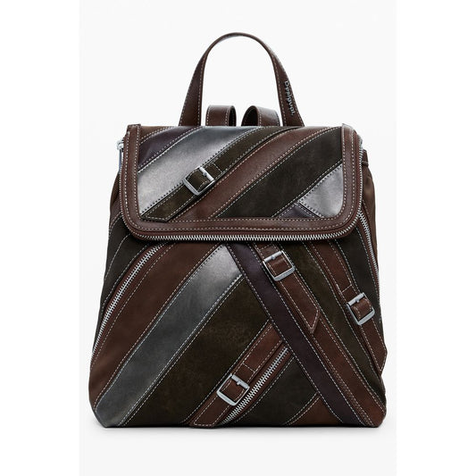 Desigual Marrone Poliuretano Women Backpack