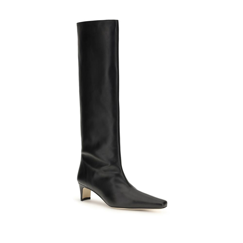 Staud Black Calf Leather Bos Taurus High Heel Boots