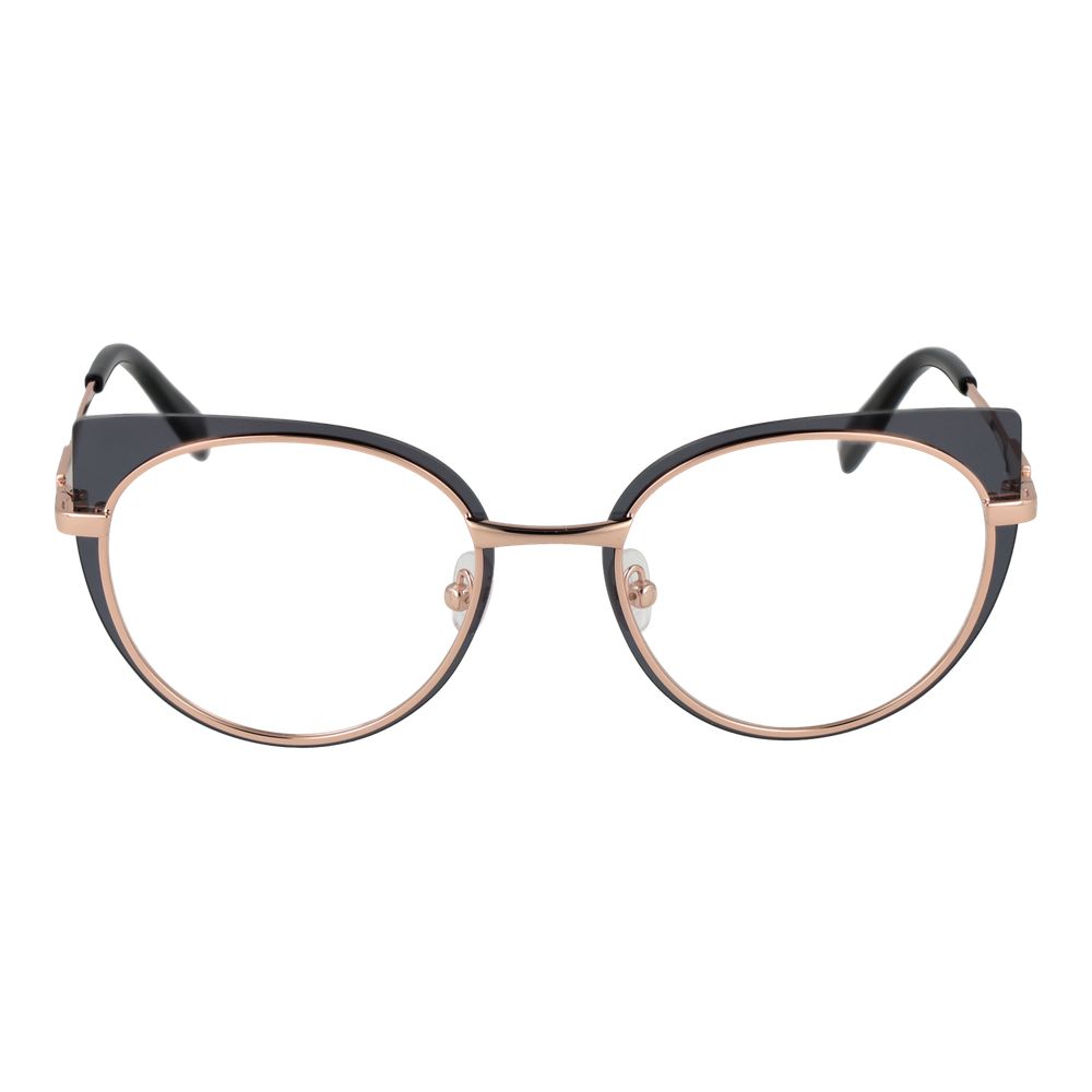 Alt Tag: Emilio Pucci Rose Gold Women Glasses Frame, cat eye style, full-rim metal, demo lenses, size 51-19-140, includes branded case.