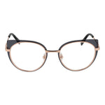 Alt Tag: Emilio Pucci Rose Gold Women Glasses Frame, cat eye style, full-rim metal, demo lenses, size 51-19-140, includes branded case.