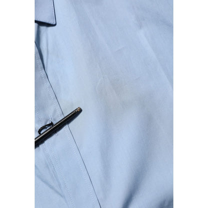 Dolce & Gabbana Blue Cotton Collared GOLD Formal Dress  Shirt