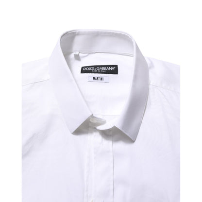 Dolce & Gabbana White Cotton MARTINI Formal Men Dress Shirt