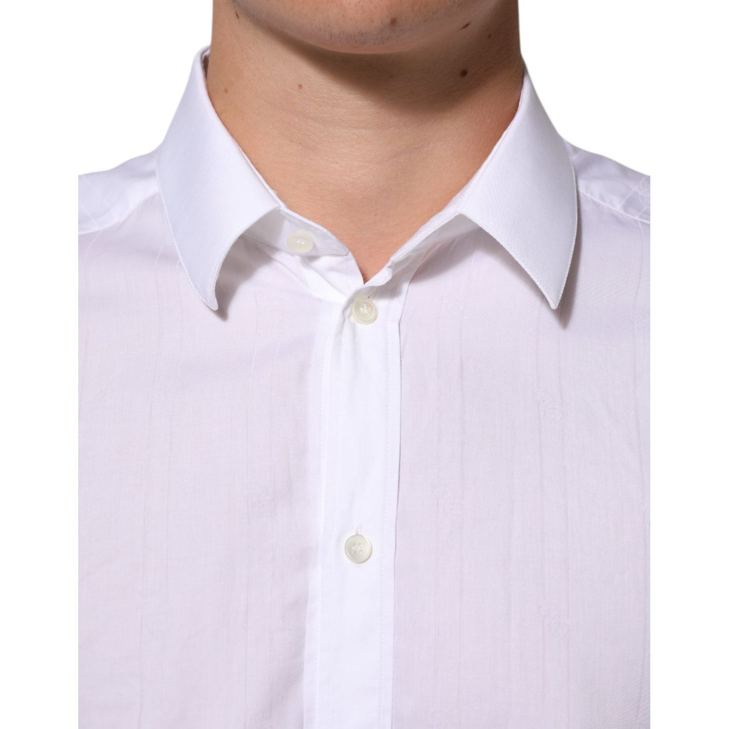 Dolce & Gabbana White Cotton MARTINI Men Formal Dress Shirt