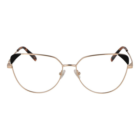 Emilio Pucci Gold Women Glasses Frame in metal cat eye style, full-rim, demo lenses, and branded case included.