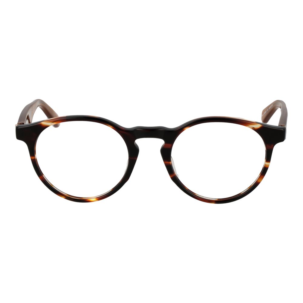 Scotch & Soda Brown Men Glasses Frame, acetate full-rim panto style with demo lenses, size 49-20-140, includes branded case.