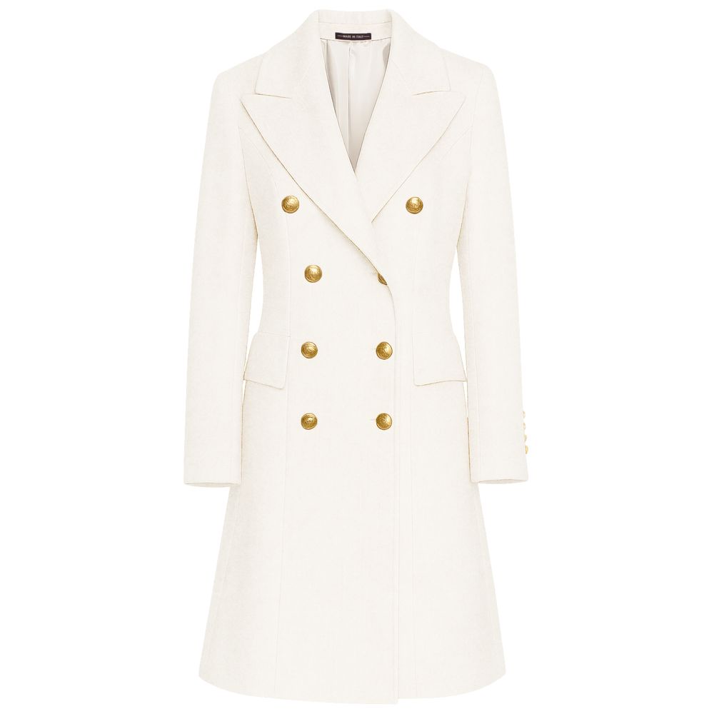 Made in Italy White Virgin Wool Women's Coat