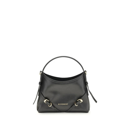 Givenchy Black Calf Leather Bos Taurus Handbag with gold-toned details, featuring a short handle and removable shoulder strap.