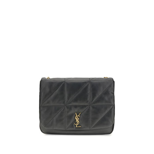 Saint Laurent Black Lamb Ovis Aries Aries Shoulder Bag with YSL logo and chain strap.