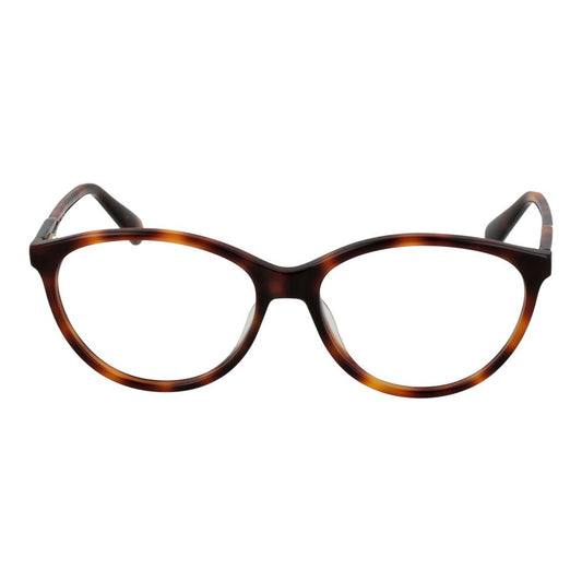 Longchamp Brown Women Glasses Frame, acetate cat eye design, full-rim brown frame with demo lenses, size 53-15-140, includes branded case.