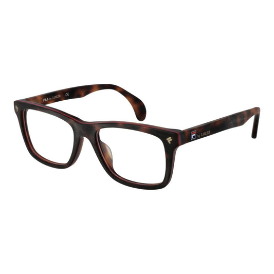 Lozza Brown Men Glasses Frame in cellulose acetate, full-rim, square style, with demo lenses and 145mm temple length. Size: 54-18-145.