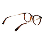 Longchamp Brown Women Glasses Frame with full-rim metal frame, demo lenses, and spring hinge, ideal for stylish women.
