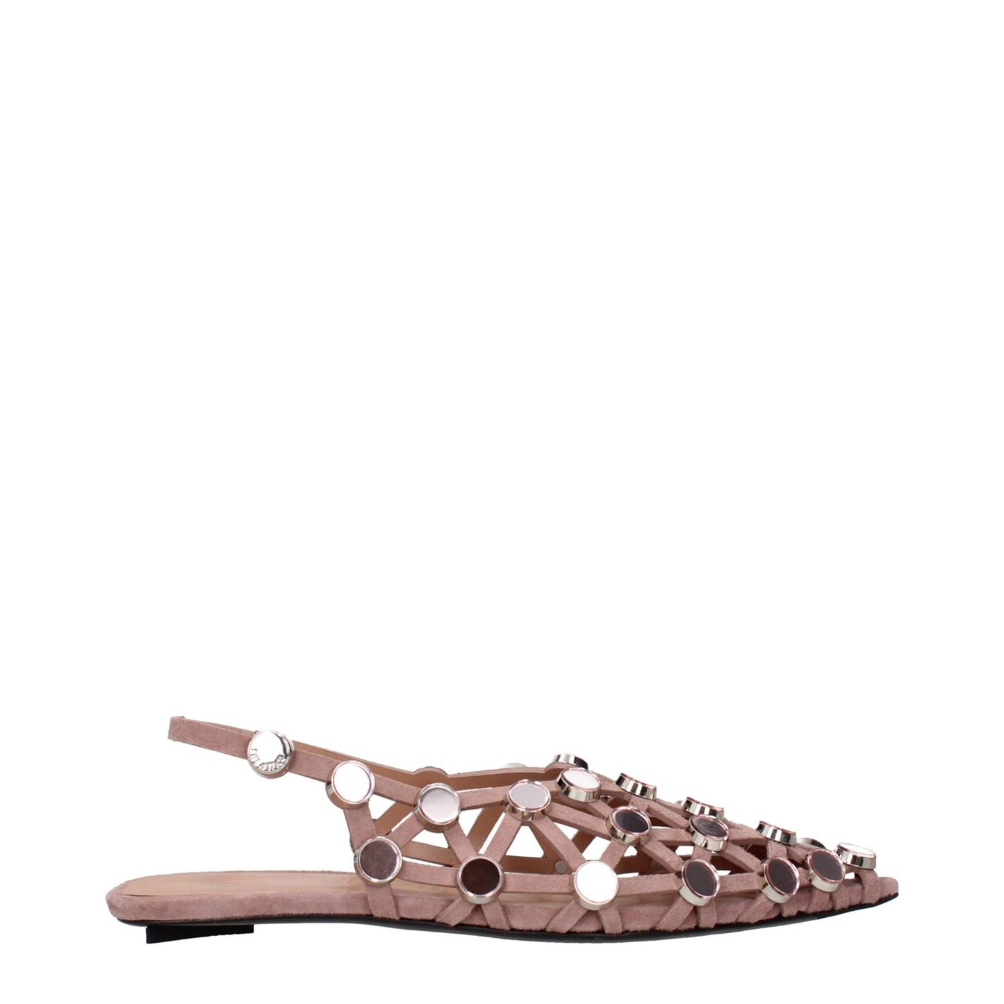The Attico Pink Leather Ballet Flats