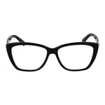 Longchamp Black Women Glasses Frame in acetate, full-rim cat eye style with demo lenses, size 53-14-140, includes branded case.