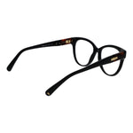 Longchamp Black Women Glasses Frame, full-rim acetate in panto style, size 53-16-140, includes branded case, no extra lenses.