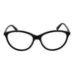 Longchamp Black Women Glasses Frame, full-rim acetate cat eye design, size 53-15-140 with spring hinge, includes branded case.