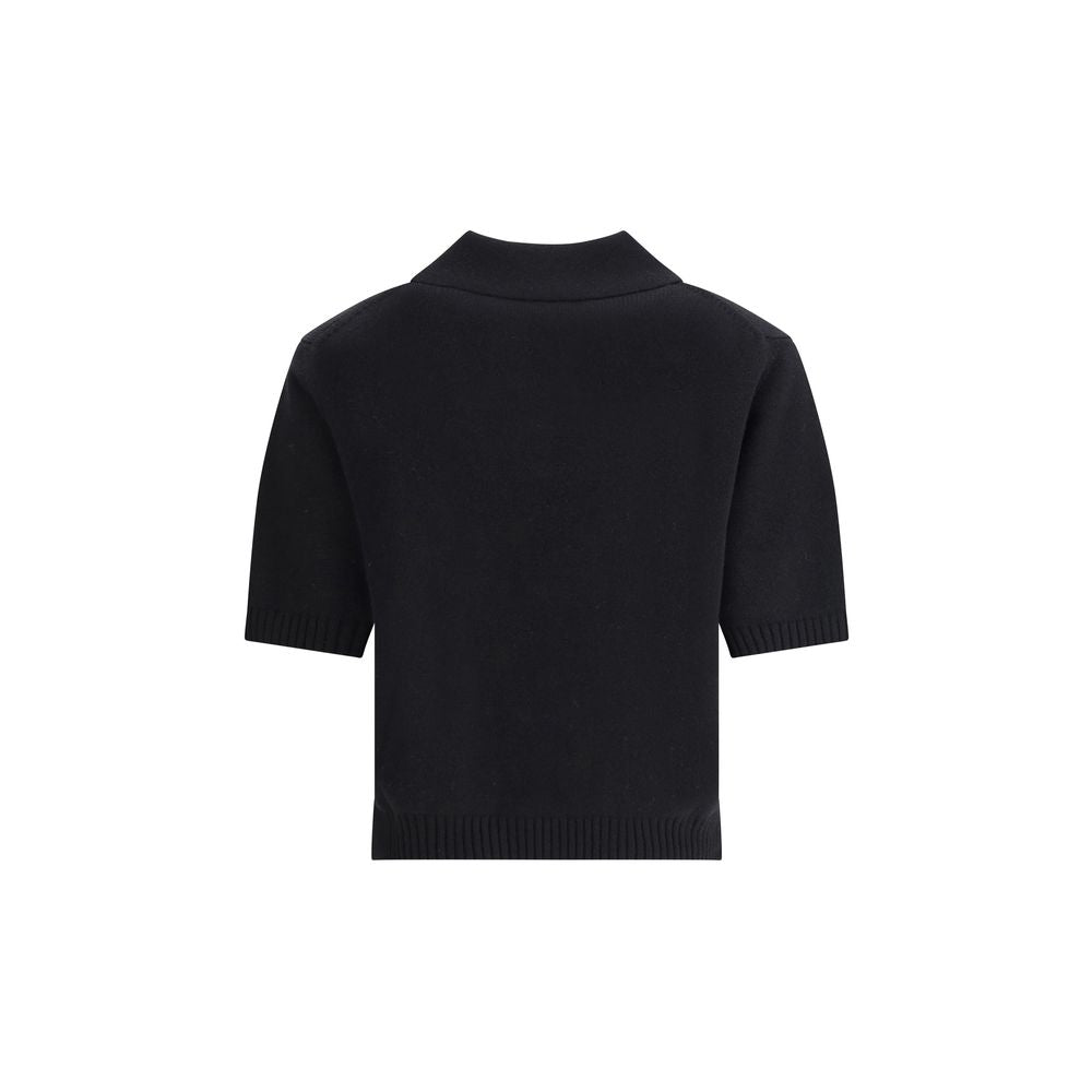 Givenchy Black Wool Polo Shirt