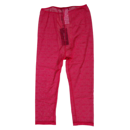 Dolce & Gabbana Fuchsia Logo Lace Tight Midi Trousers Underwear