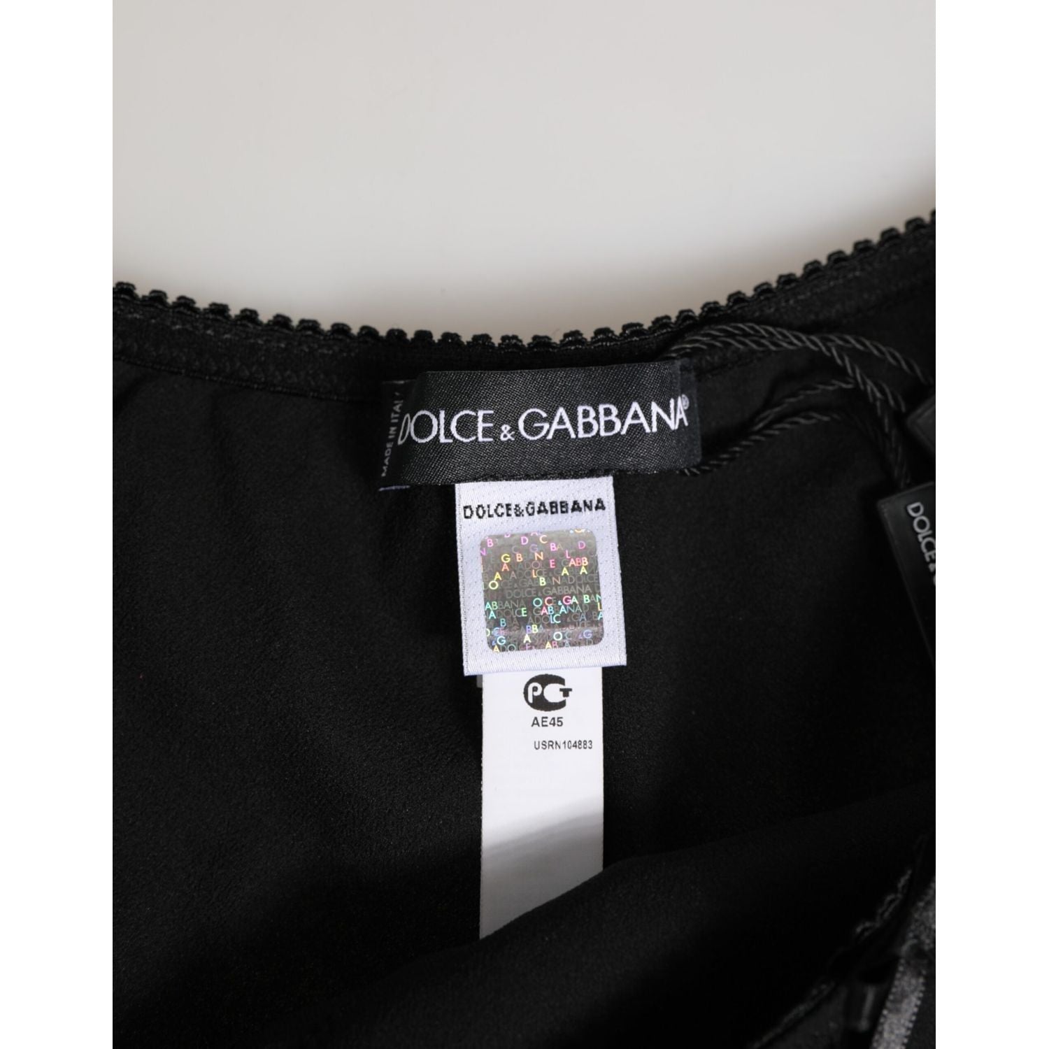 Dolce & Gabbana Black Silk Satin Floral Lace Panty Brief Underwear