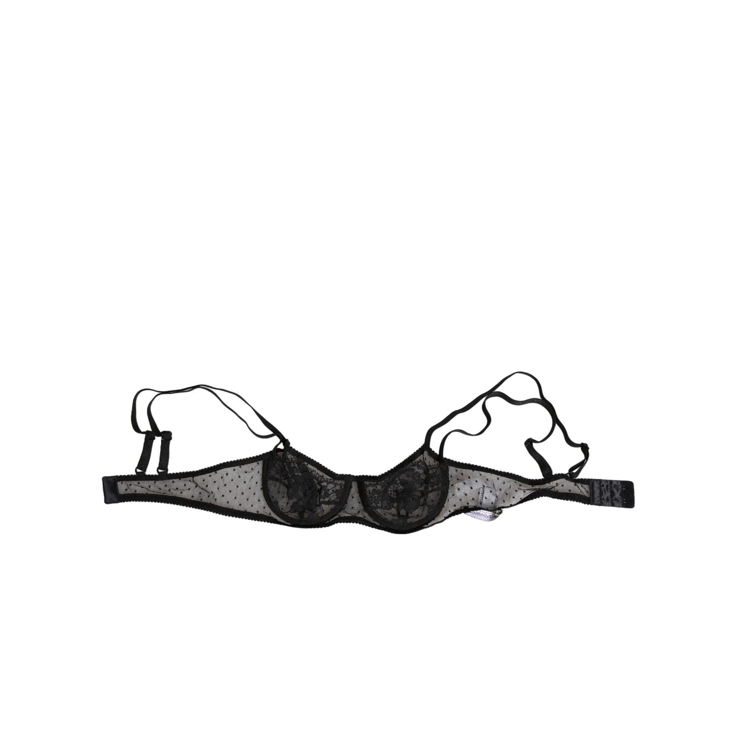 Dolce & Gabbana Black Floral Underwired Balconette Bra Underwear