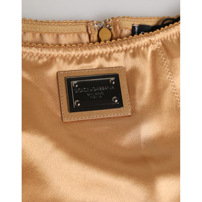 Dolce & Gabbana Beige Silk Stretch High Waist Girdle Underwear with logo detail, crafted from luxurious Italian silk.