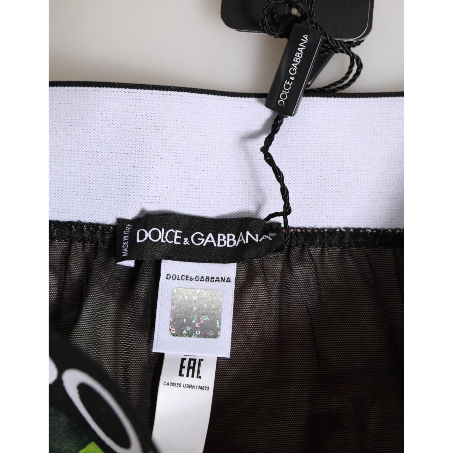 Dolce & Gabbana Black Floral Print High Waist Panty  Underwear