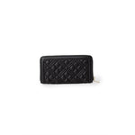 Love Moschino Bicolor Polyethylene Wallet featuring quilted eco-leather and iconic logo plaque, combining elegance and functionality.