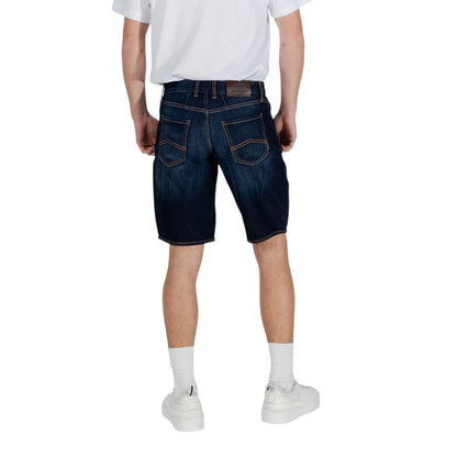 Armani Exchange Blue Cotton Bermuda Shorts