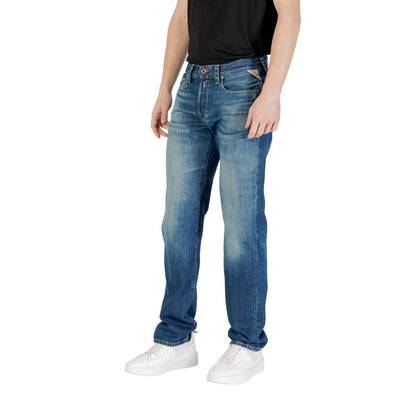 Replay Blue Cotton Relaxed Fit Jeans
