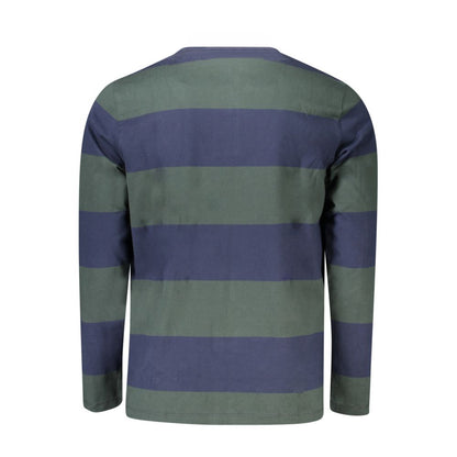 Back view of Timberland Green Cotton Men Polo Shirt with stripes and iconic embroidery