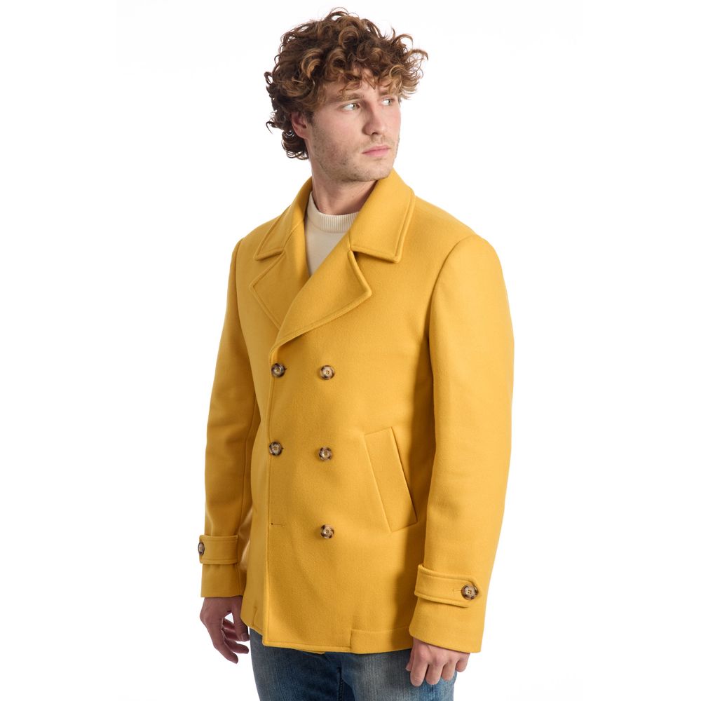 Roberto Pepe Luxury Yellow Wool Men's Jacket