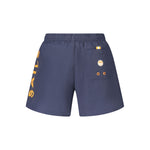 North Sails Blue Cotton Swimwear with pockets and logo, featuring an elastic waist with laces and contrasting details.