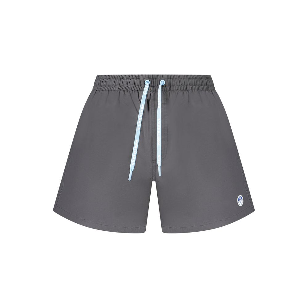 North Sails Black Cotton Swimwear 36cm swim boxer with elastic waist, contrasting details, and logo application, featuring ocean positive design