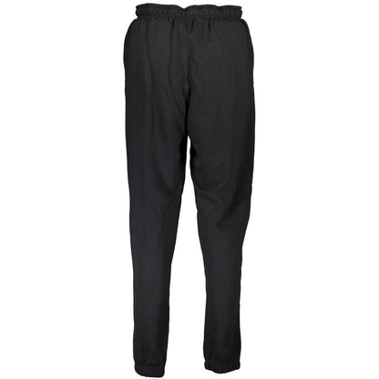 Calvin Klein Black Cotton Women's Sweatpant with elastic waist and ankle cuffs, displayed from the back view.