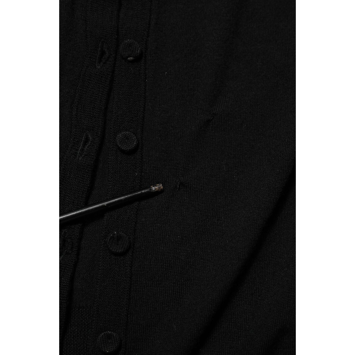 Dolce & Gabbana Black Virgin Wool Buttoned Cardigan Sweater