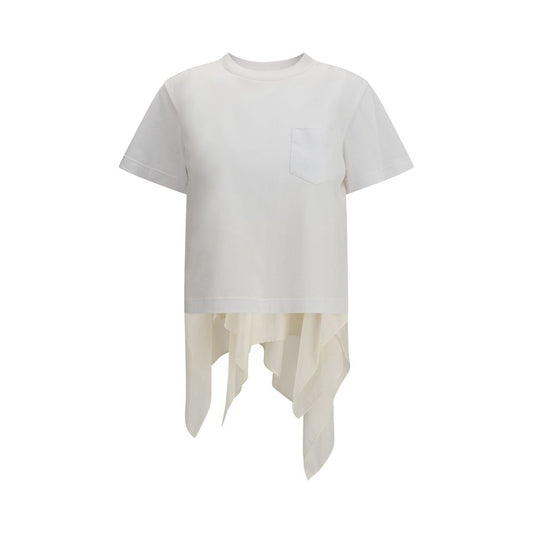 Sacai White Cotton T-Shirt