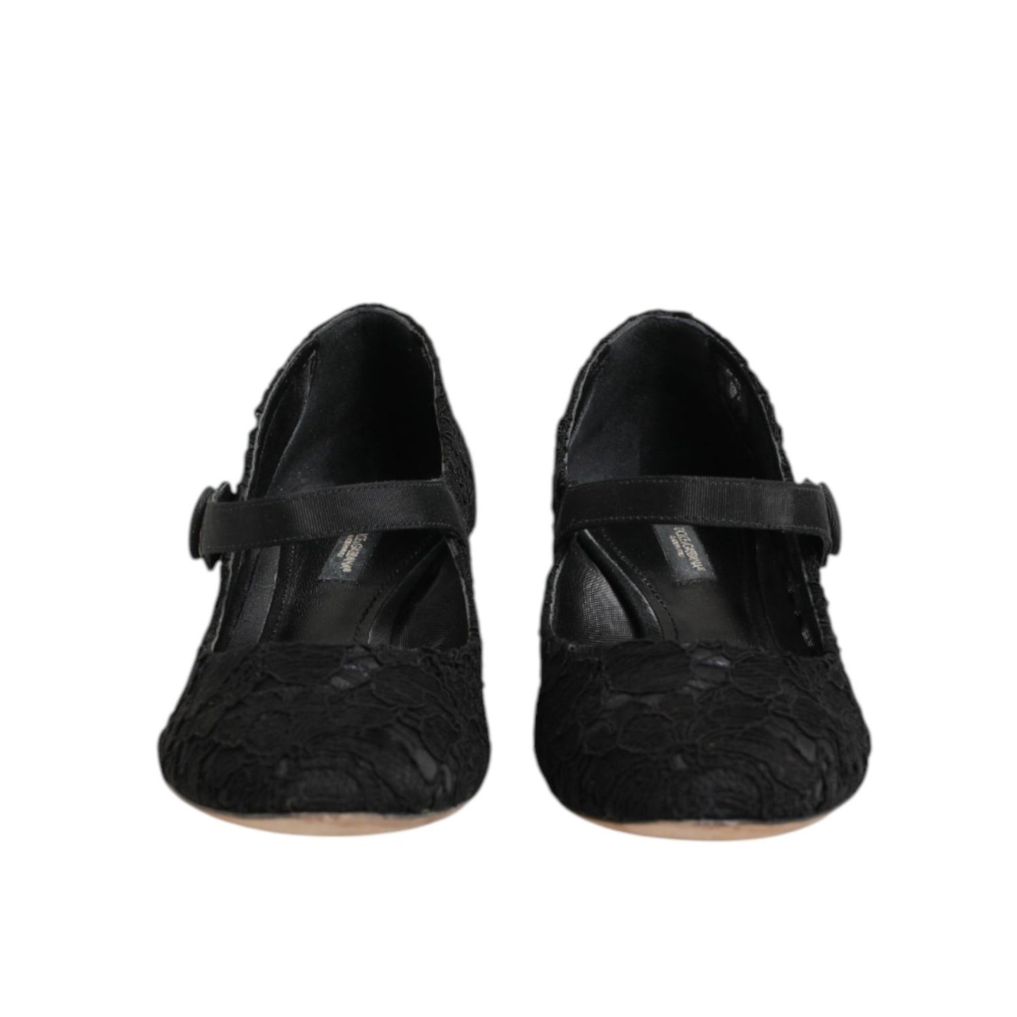 Dolce & Gabbana Black Vally Taormina Floral Lace Pumps Shoes