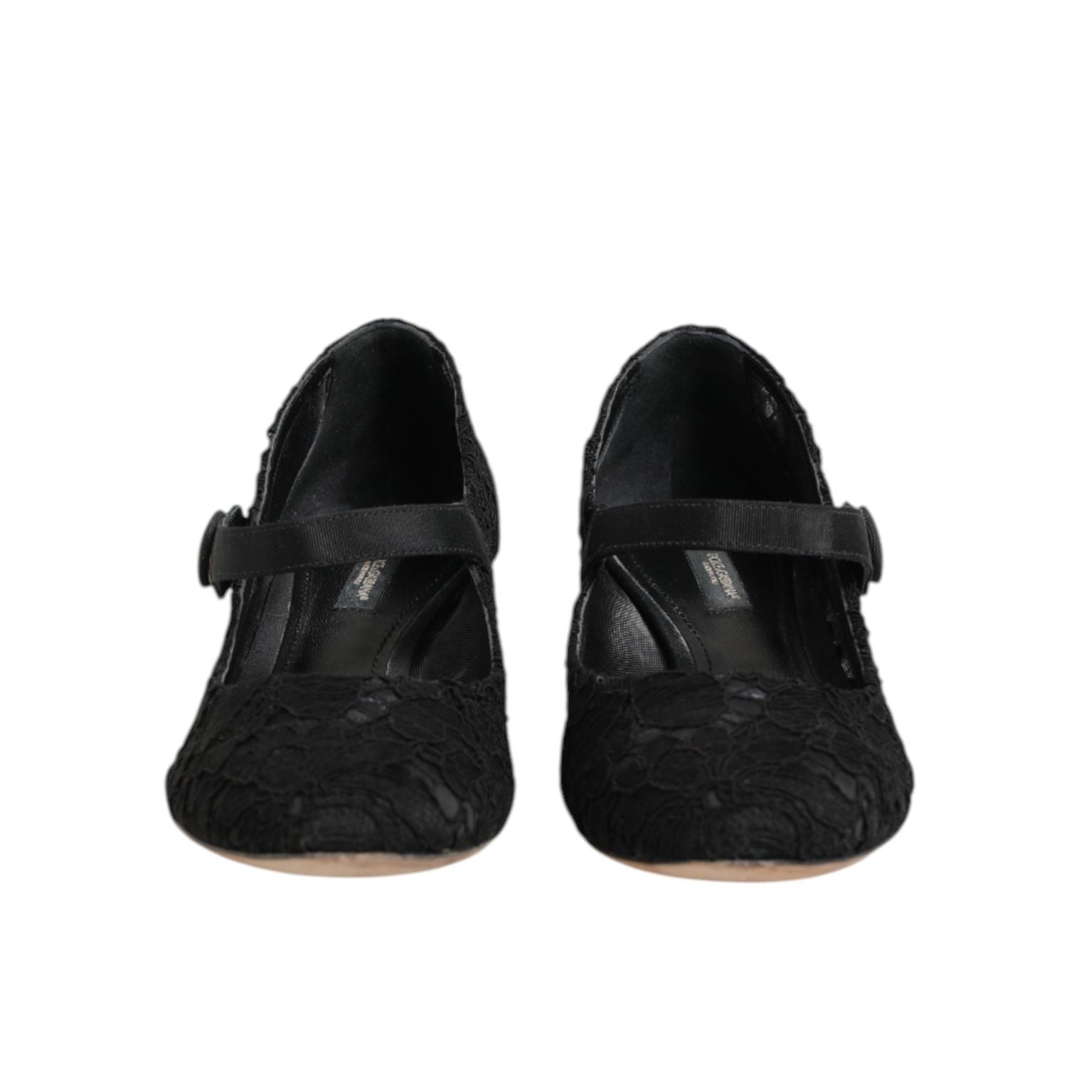 Dolce & Gabbana Black Vally Taormina Floral Lace Pumps Shoes