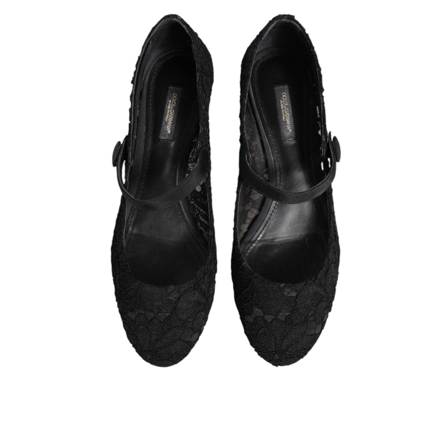 Dolce & Gabbana Black Vally Taormina Floral Lace Pumps Shoes