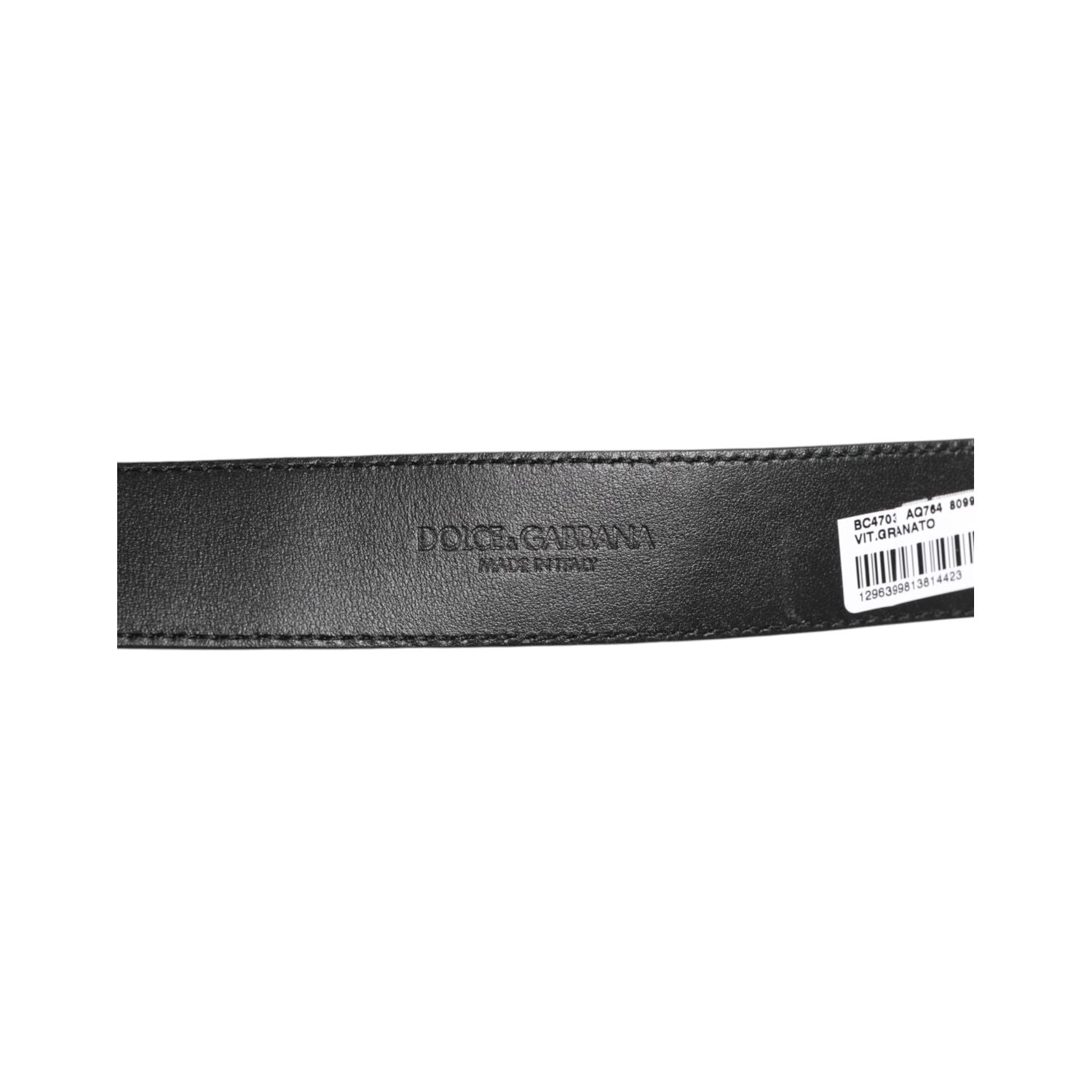 Dolce & Gabbana Black Leather Classic Metal Logo Buckle Belt