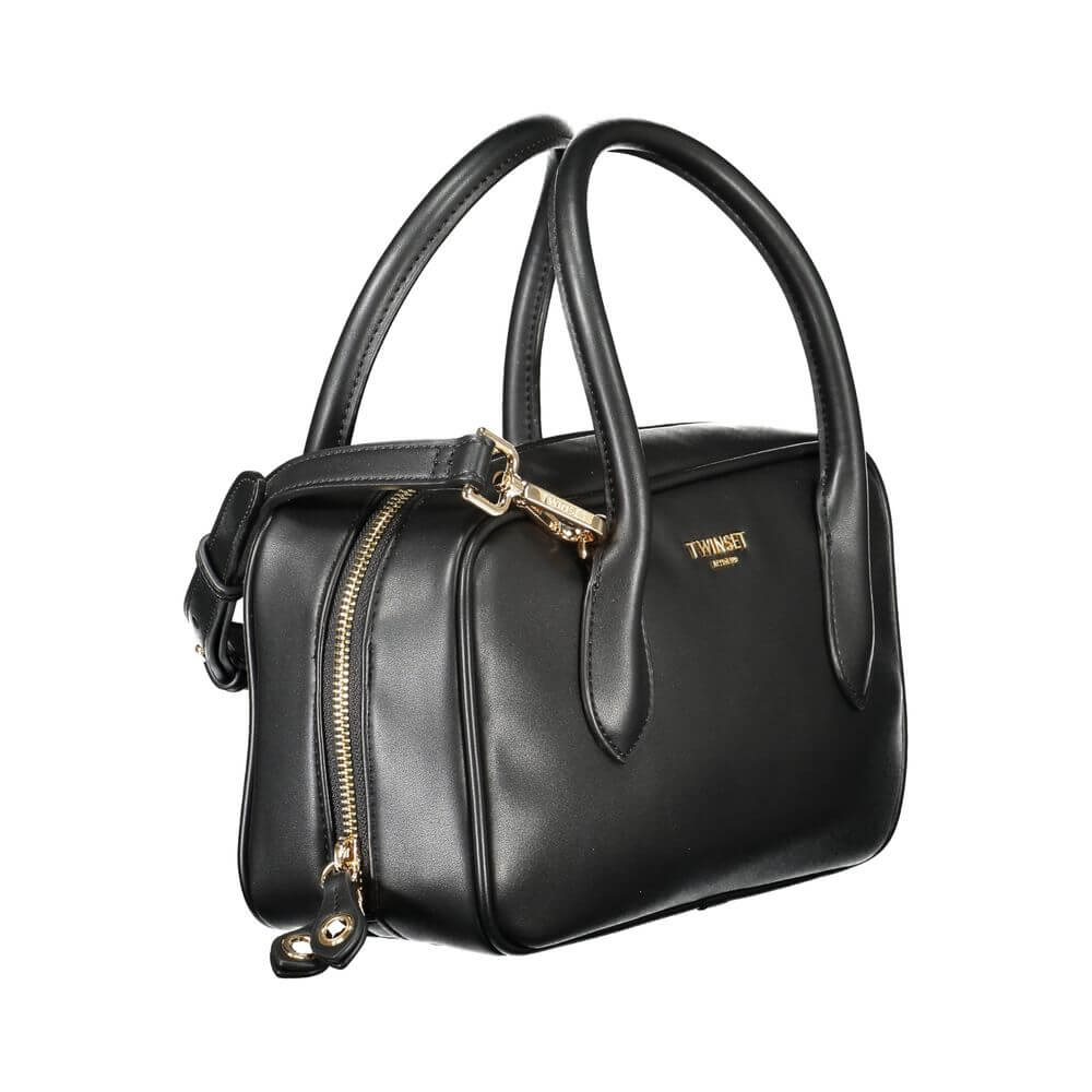 Twinset Black Polyurethane Women Handbag 1728,67403481248,Bags,Black,Handbags - Bags,New with tags,Twinset,Women