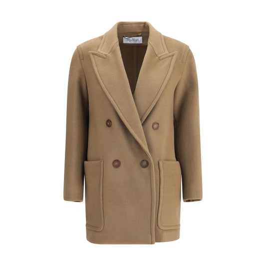 Max Mara Beige Fleece Wool Coat