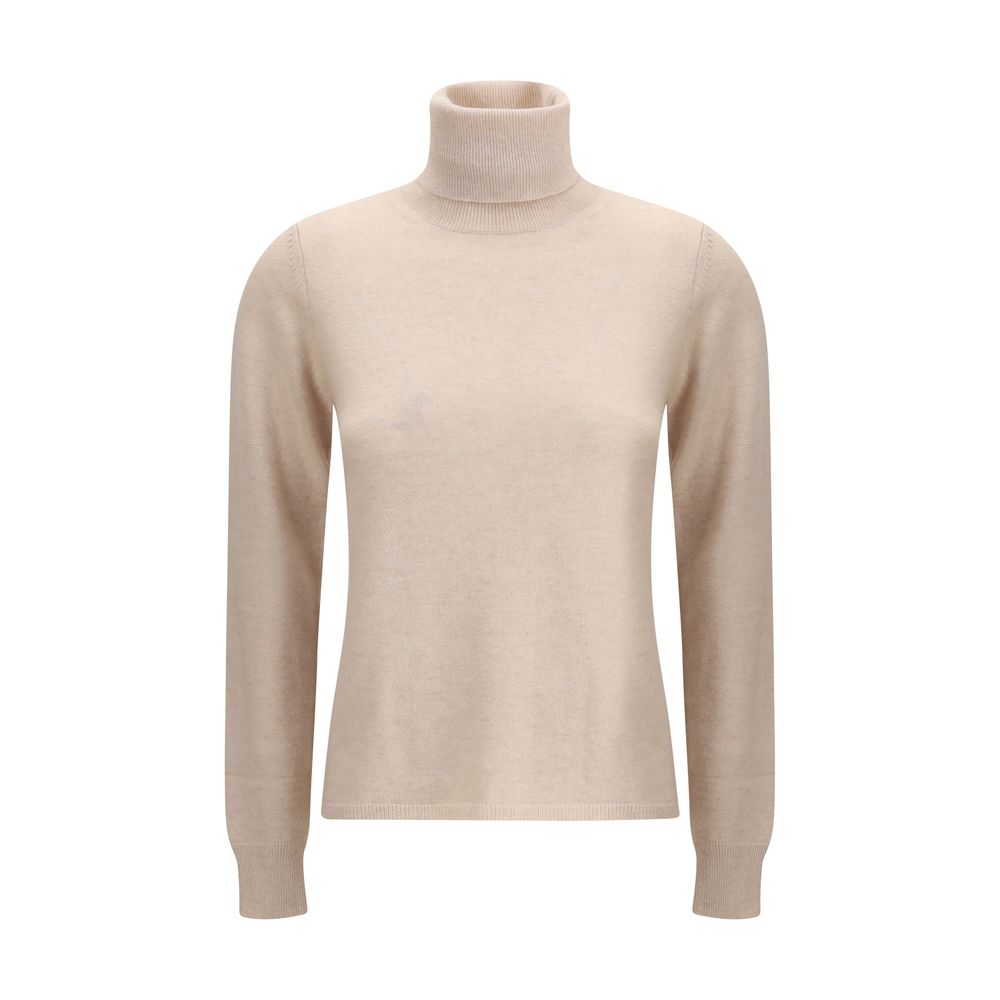 Max Mara Beige Wool Turtleneck