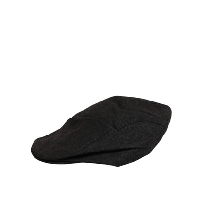 Dolce & Gabbana Black Cotton DG Logo Newsboy Cloth Capello Hat