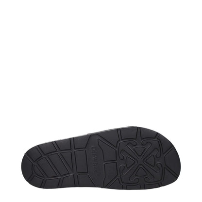Off-White Black Cotton Slippers