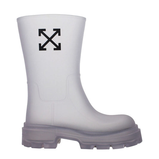 Off-White Transparent Pvc Ankle Boots