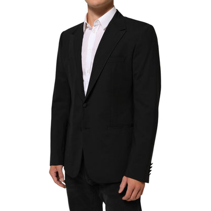 Dolce & Gabbana Black Wool 2 Buttons Suit Men Jacket Blazer 1728,67345645728,Black,Blazers - Suits & Blazers - Clothing,Clothing,Dolce & Gabbana,IT52 | XL,Material: 03+05%SE+92%WV,Men,New with tags,Suits & Blazers - Clothing