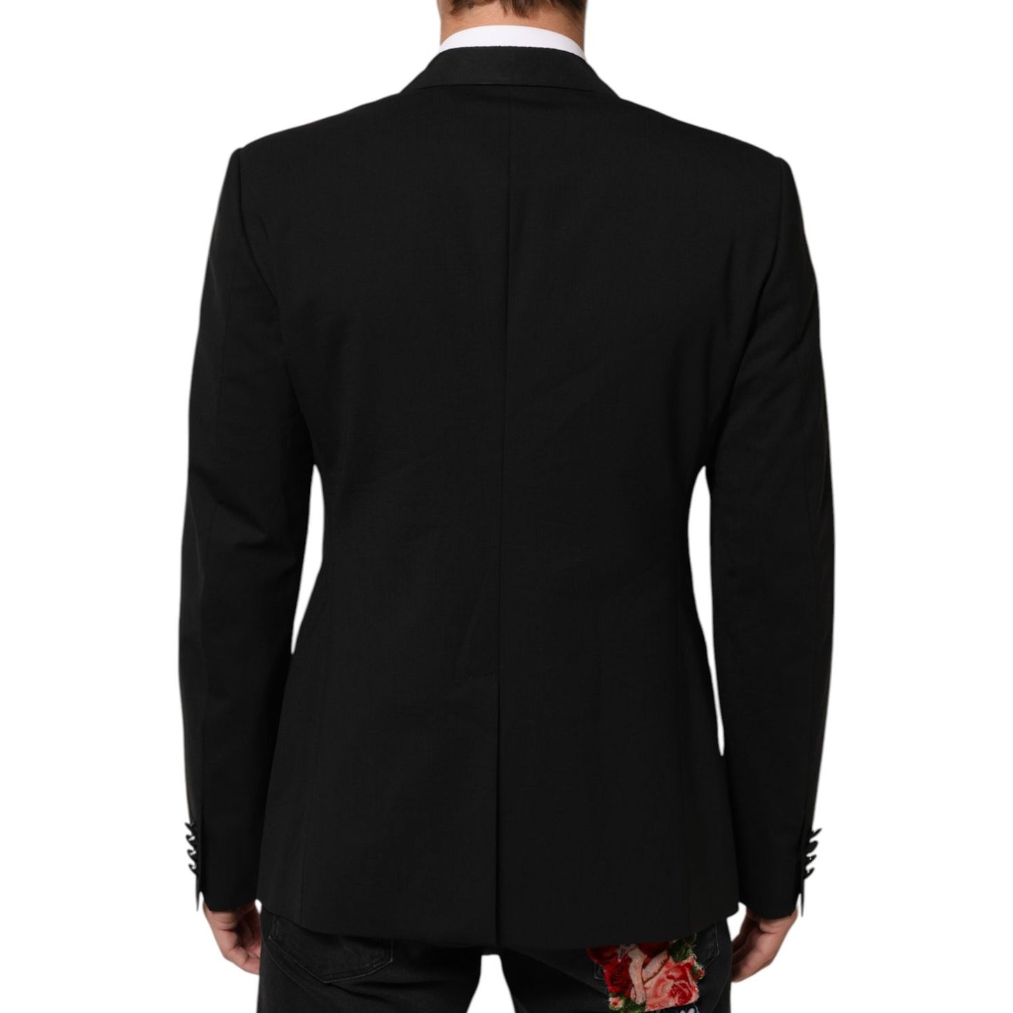 Dolce & Gabbana Black Wool 2 Buttons Suit Men Jacket Blazer 1728,67345645728,Black,Blazers - Suits & Blazers - Clothing,Clothing,Dolce & Gabbana,IT52 | XL,Material: 03+05%SE+92%WV,Men,New with tags,Suits & Blazers - Clothing