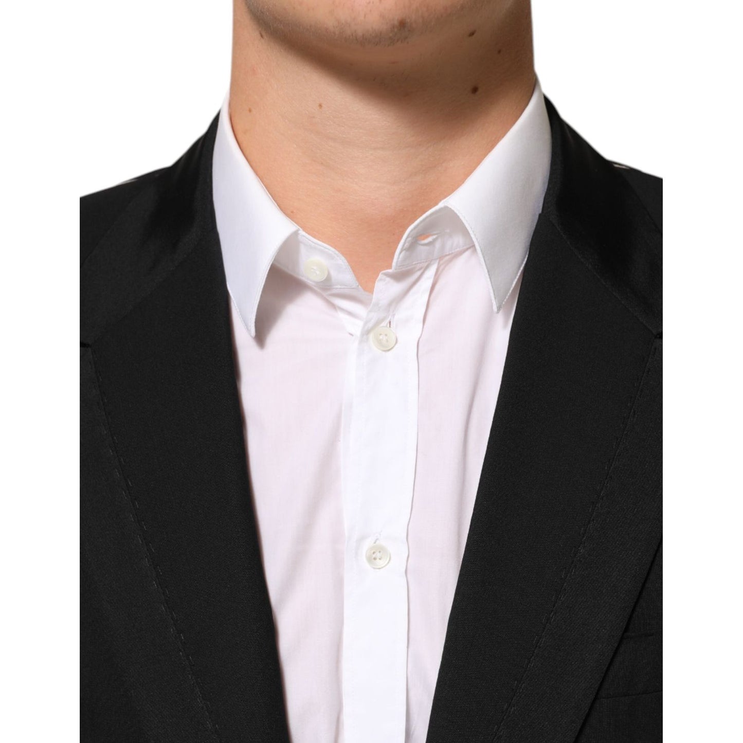 Dolce & Gabbana Black Wool 2 Buttons Suit Men Jacket Blazer 1728,67345645728,Black,Blazers - Suits & Blazers - Clothing,Clothing,Dolce & Gabbana,IT52 | XL,Material: 03+05%SE+92%WV,Men,New with tags,Suits & Blazers - Clothing